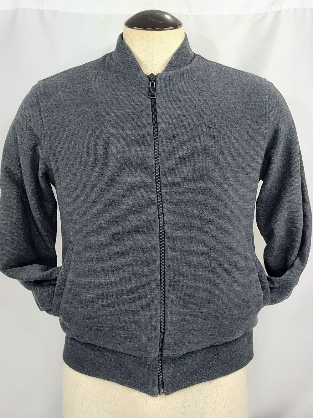 Reserva Men's Charcoal Zip-Front Bomber Hoodie